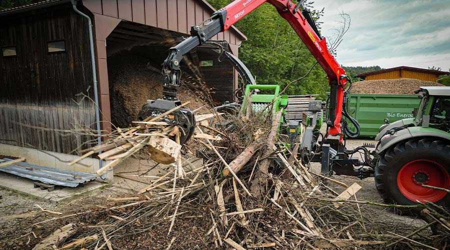 Rębak bębnowy WOM 50cm HEIZOHACK HM 10-500 KTL z żurawiem PALMS