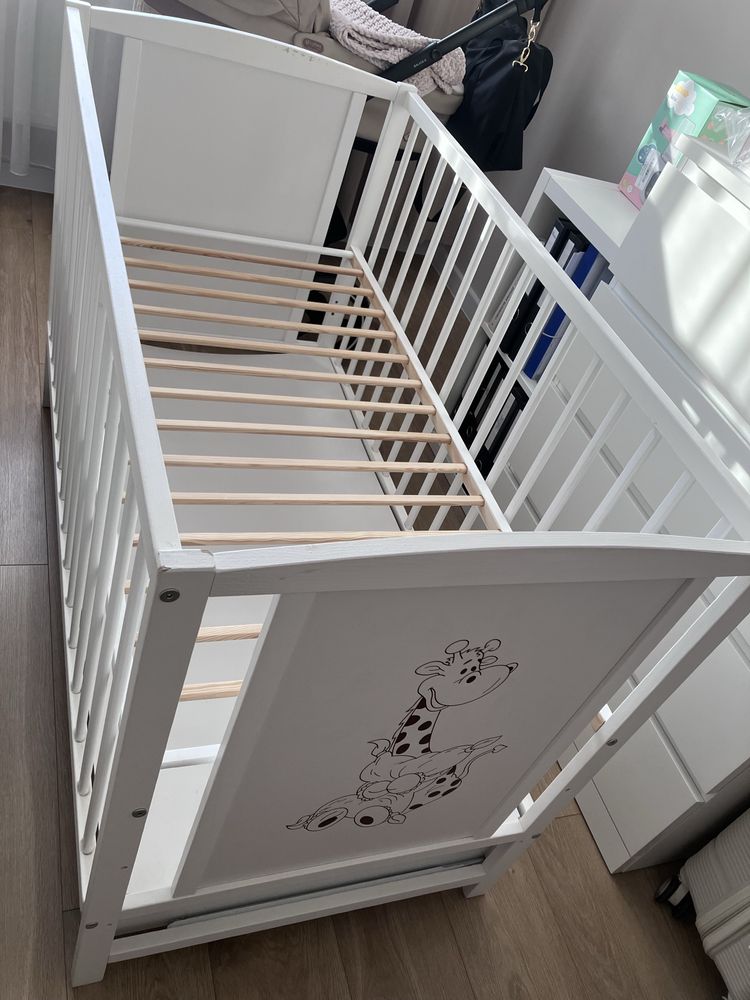 Łóżeczko niemowlęce dziecięce z szufladą
