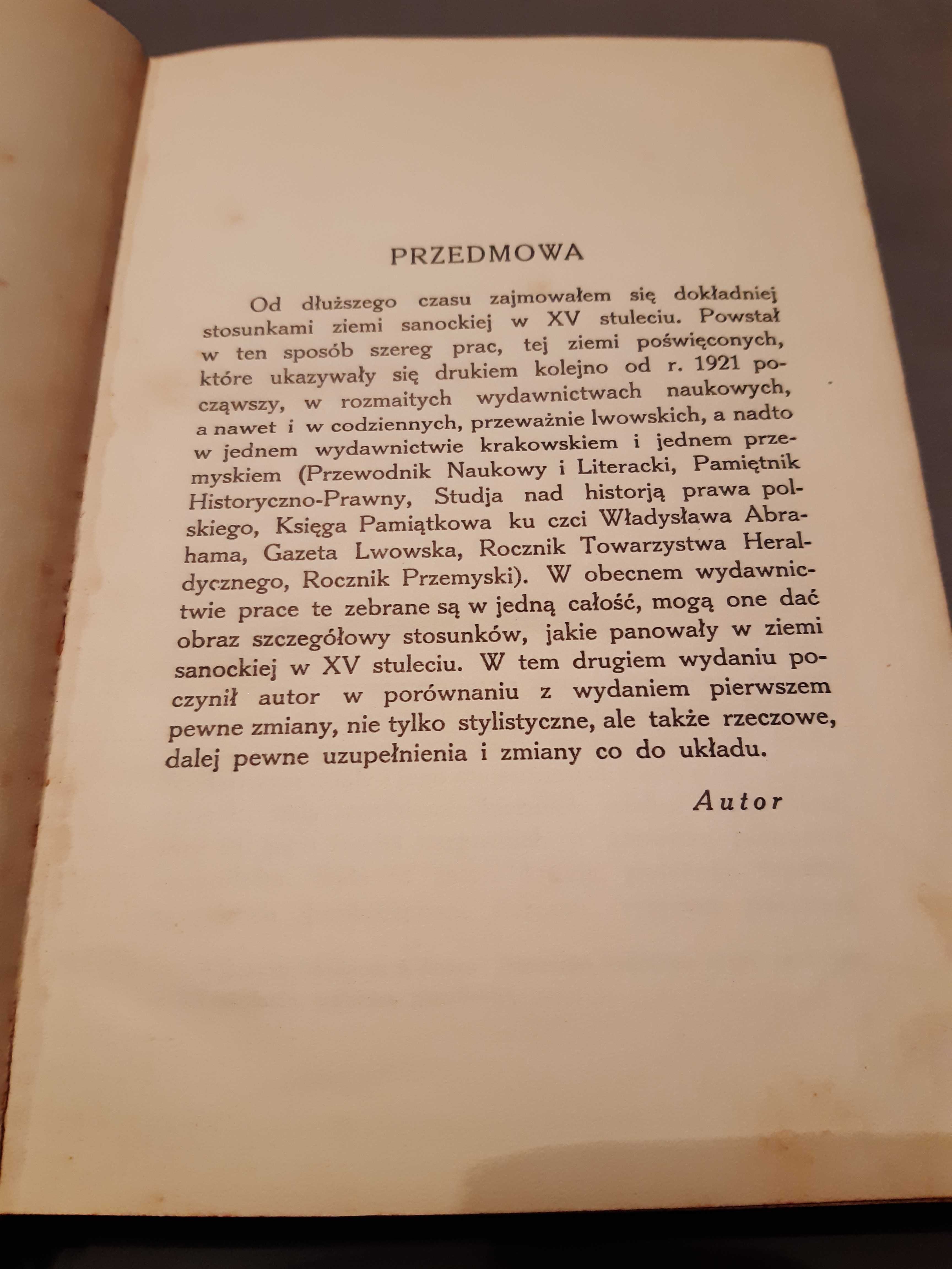 ZIEMIA SANOCKA w XV stuleciu część 1 i 2 Przemysław Dąbkowski UNIKAT