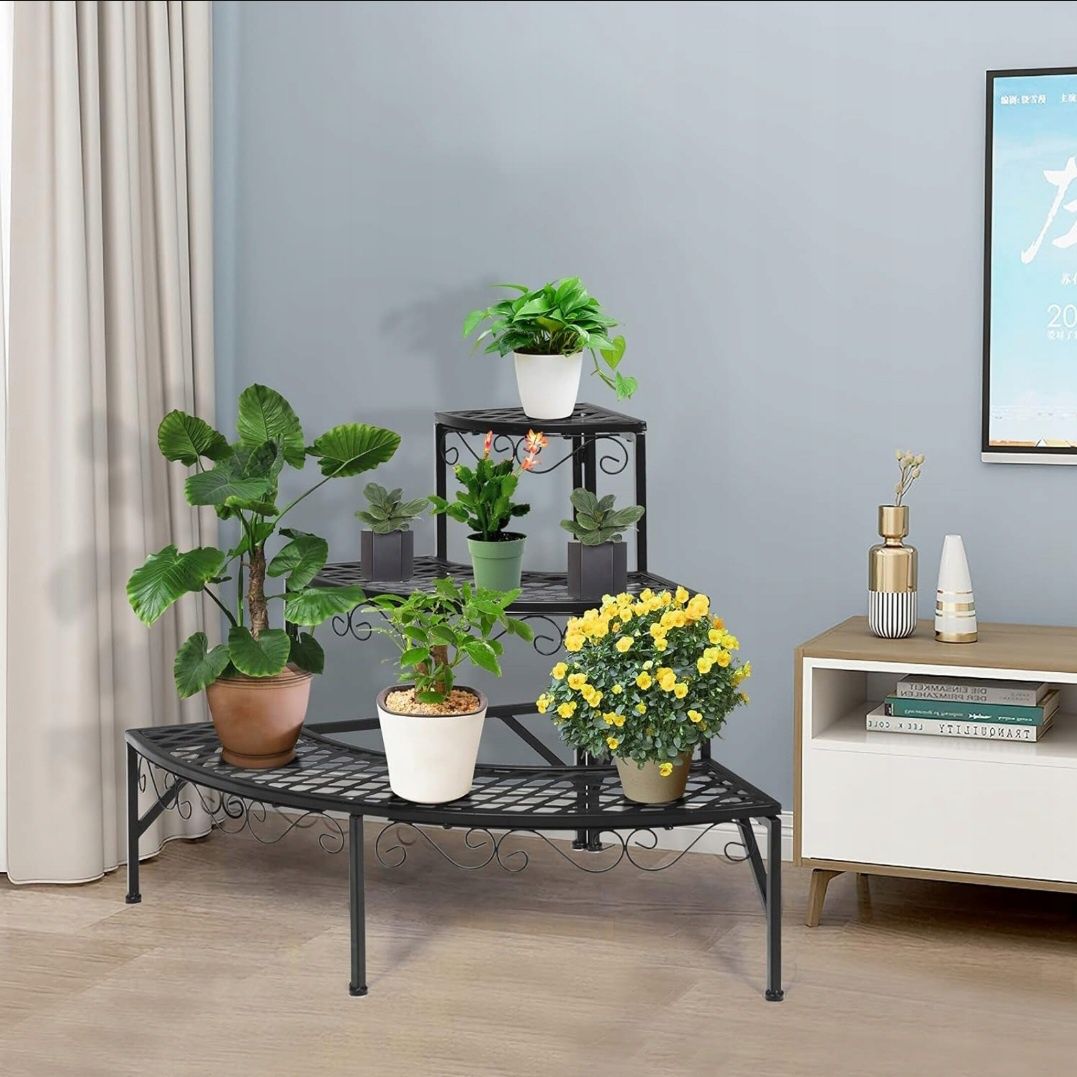Kwietnik stojak metalowy kaskadowy schodkowy 3-stopniowy 59 x 59 x 60c