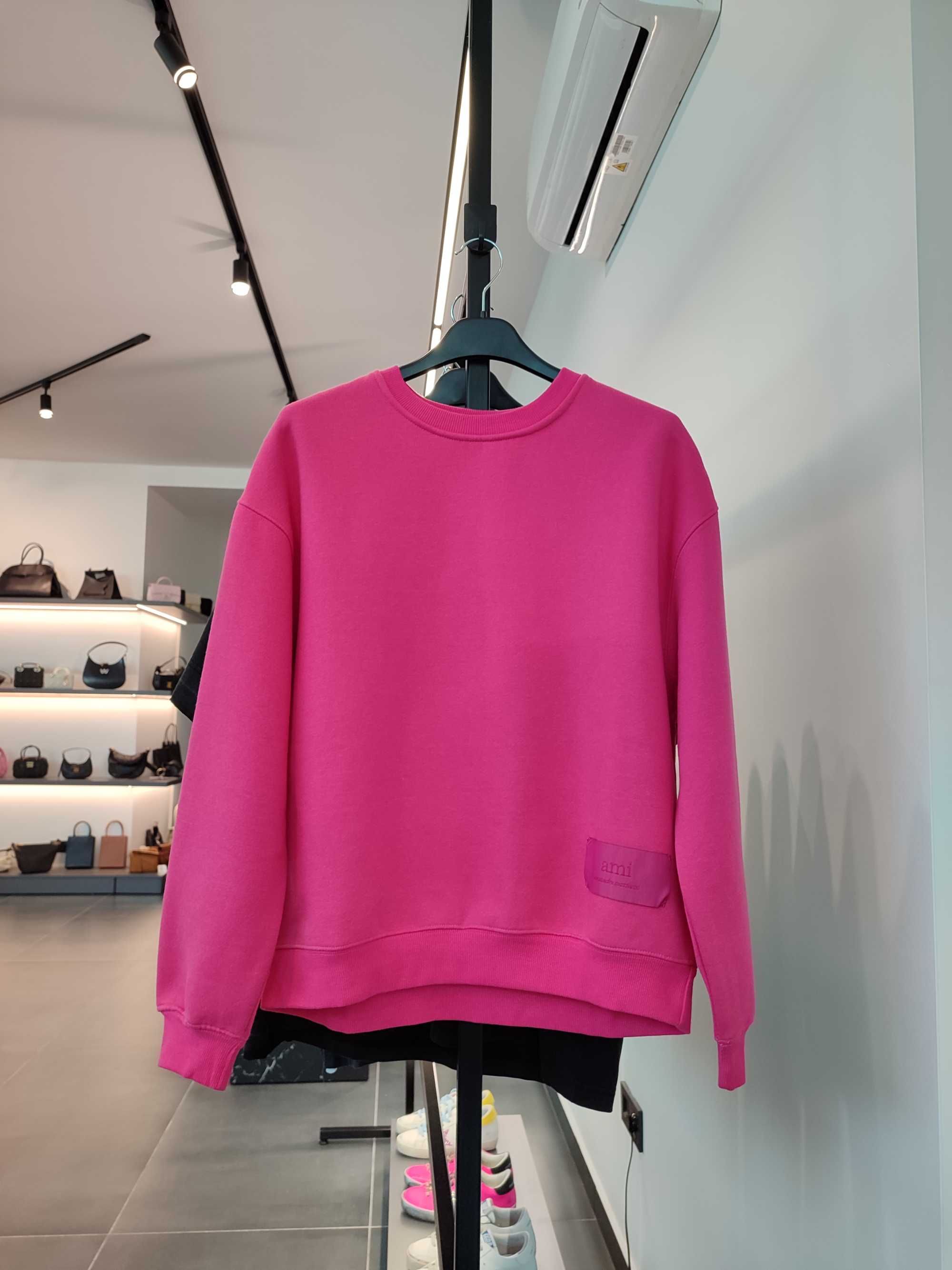 Світшот AMI PARIS Sweatshirt Satin Label Fuchsia