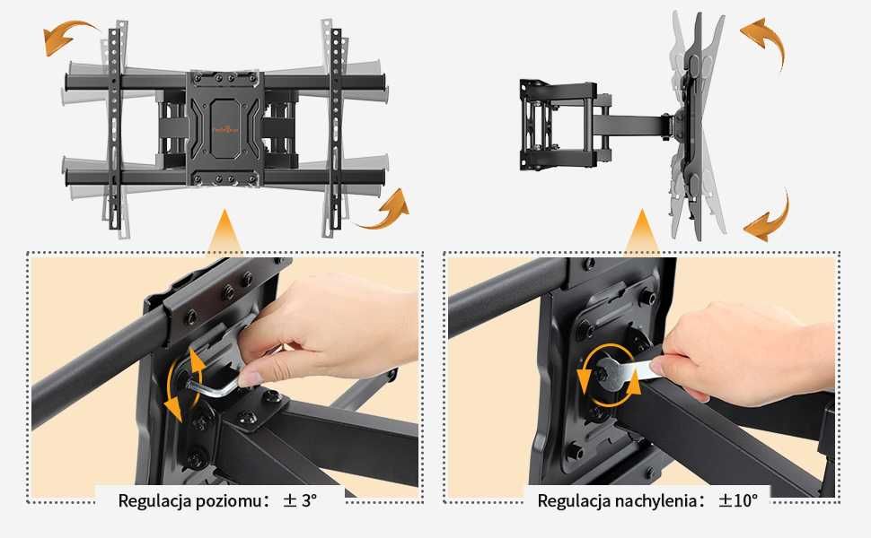 Uchwyt ramię odchylane na telewizor Perlegear PGLF7-E 37-70" 60kg