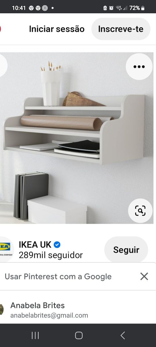 Vende apoio secretaria IKEA  cinza claro