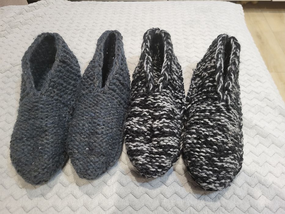 Kapcie welniane recznie robione