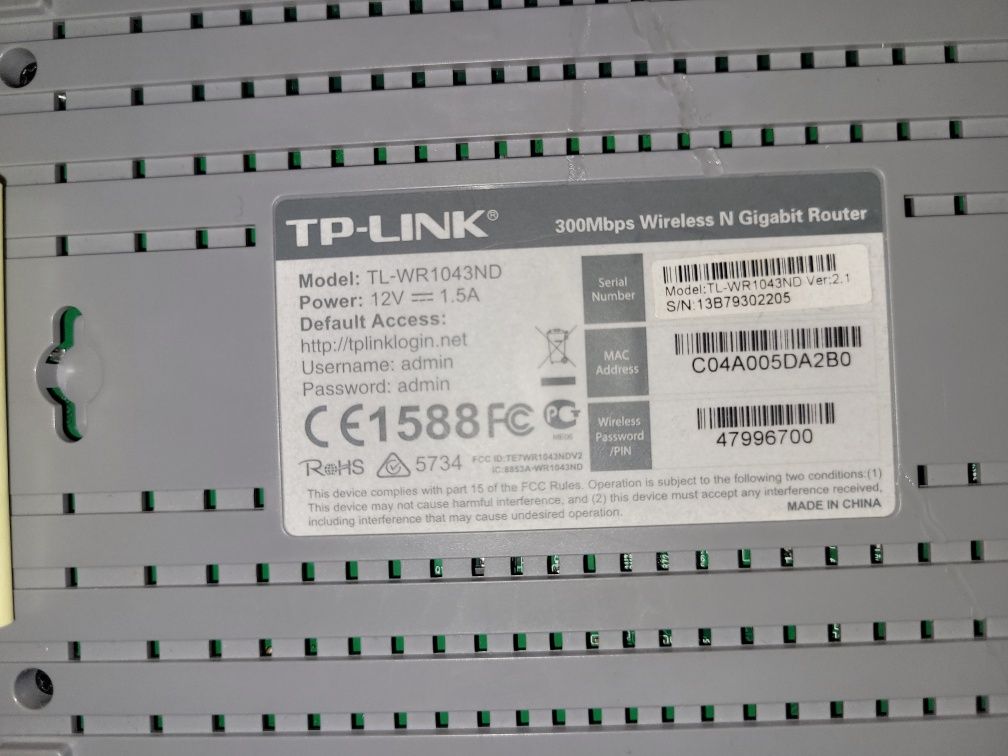 Router TL-WR1043ND TP-LINK v 2.1