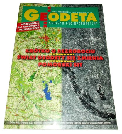 Magazyn / czasopismo - GEODETA Nr 9/2001 + prospekty "Topcon"