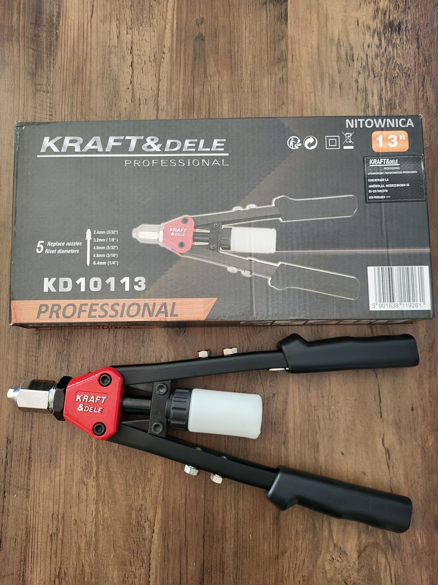 Nitownica dzwigniowa 13" + komplet nitów