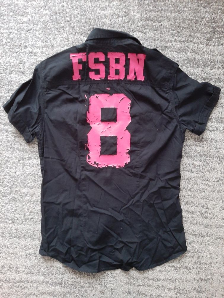New Yorker Fishbone FSBN koszula czarna S z numerem 8 militarna różowa