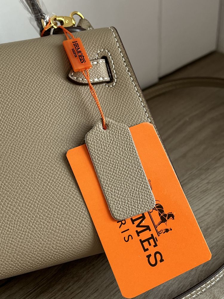 Сумка в стилі Hermes Kelly Mini Beige