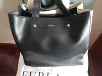 Mala original FURLA, pele genuína, branco e preto, nunca usada