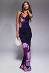 Maxi River Island z dekoltem halter i kwiatowym nadrukiem asos