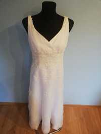 Suknia ślubna biała zdobiona m 38