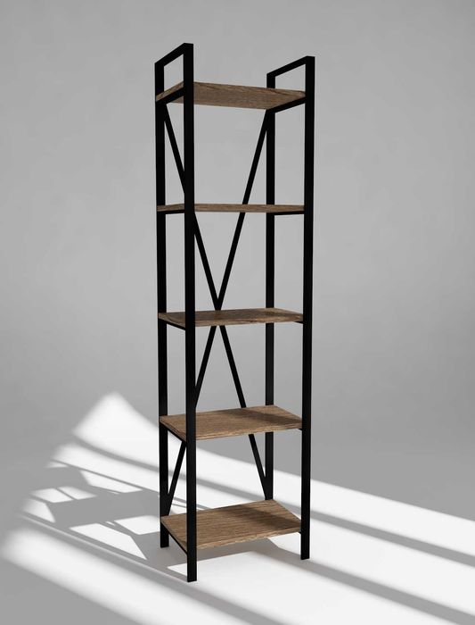 Стелаж вузький 5 полиць лофт, стелаж loft, книжкова шафа АКЦІЯ