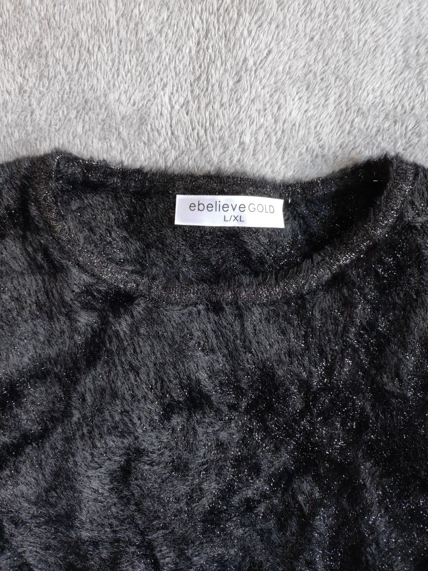 Czarny, ciepły sweter L/XL