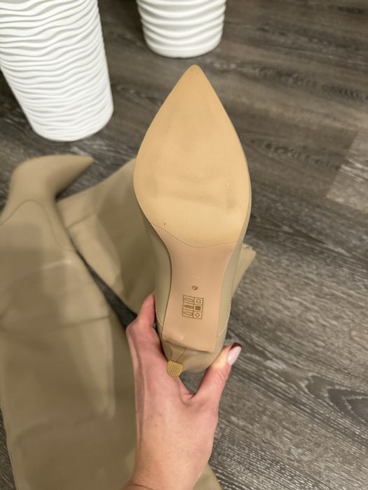 Сапоги женские бежевые