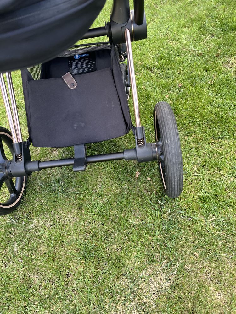 Spacerówka i stelaż cybex priam 4.0 rose gold czarny wózek