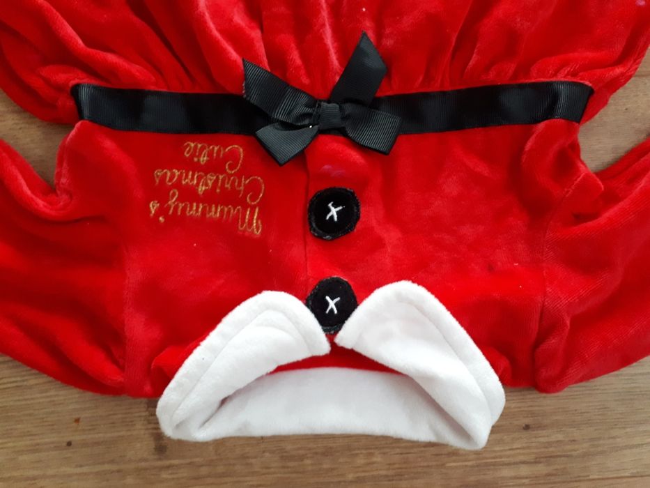 Sukienka Mikołajka strój przebranie mikołajki pomocnik Mikołaja 6-9 74