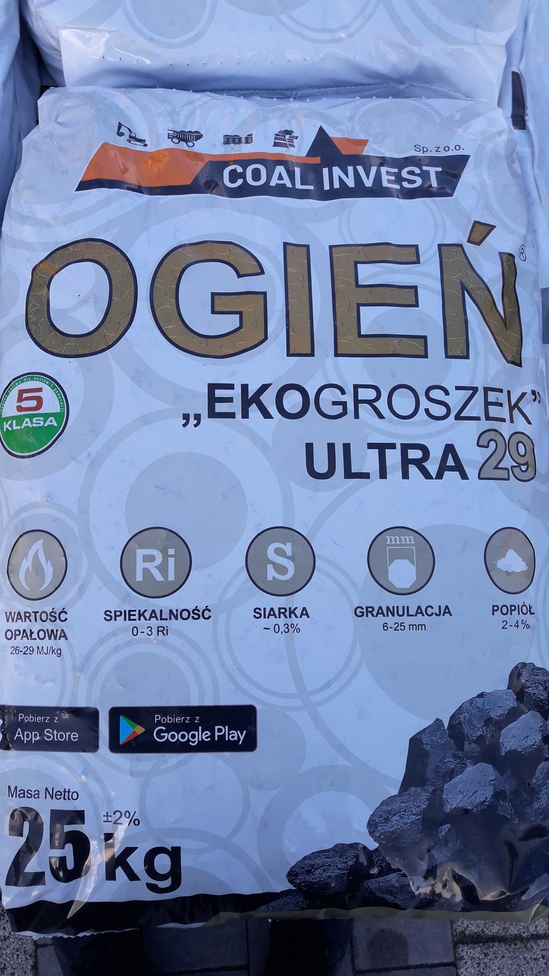 Eko groszek workowany Ogień Ultra 29 Skład opału- dostawa HDS