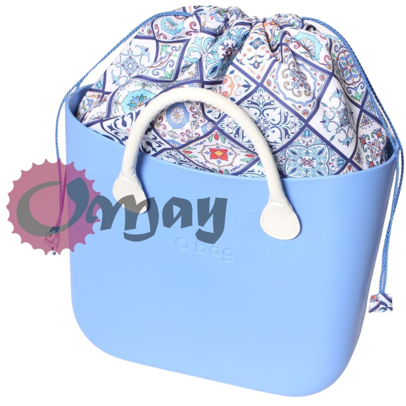 Granatowy organizer OBAG STANDARD worek kafelki 2 kieszenie komin OMAY