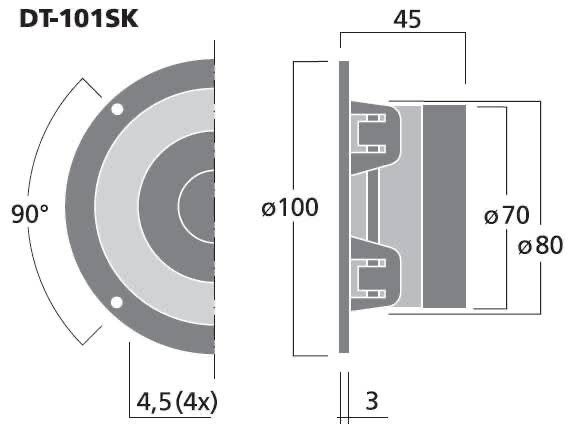 Glośnik wysokotonowy Monacor DT-101 SK