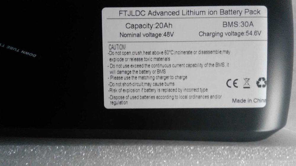 Bateria 20ah 1000wh 48V. Nowa, pokrowiec gratiss