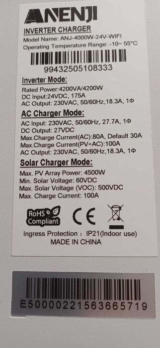 Falownik hybrydowy anenji-4000W-24V