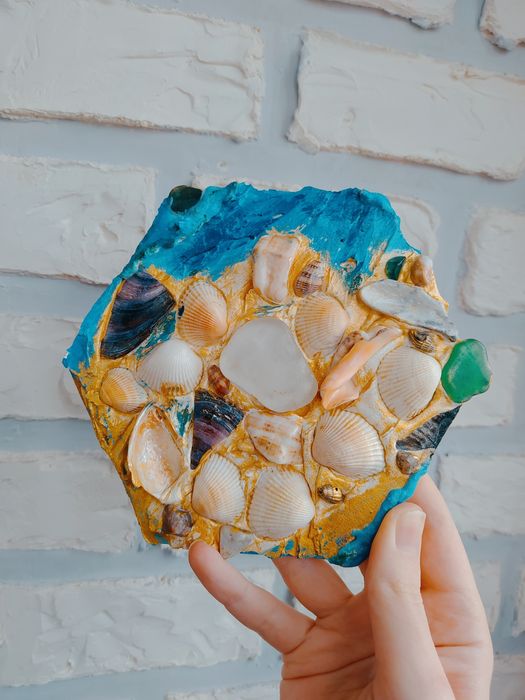 Картина море текстура настоящие ракушки