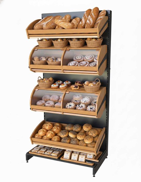 Regał na pieczywo sklepow 100x200cm drewniany nowy z koszami 2017,20zł
