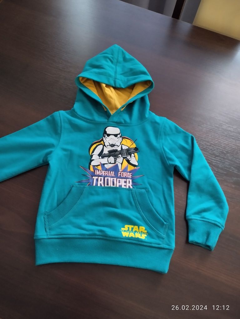 Turkusowa bluza z kapturem,star wars,98