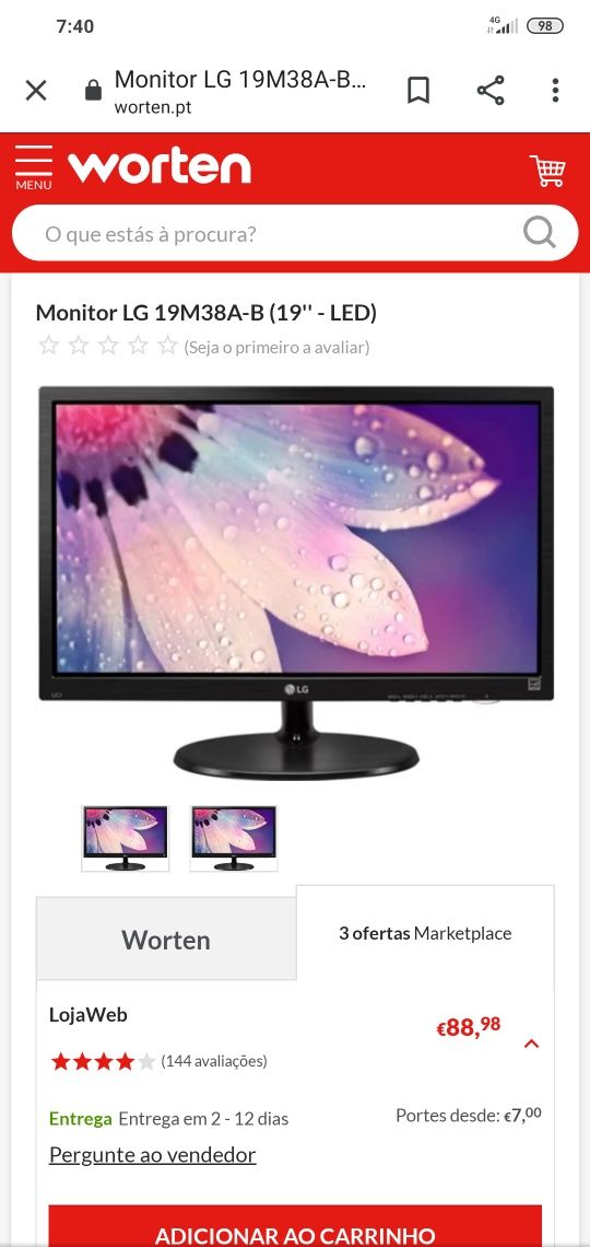 Monitor Led da Lg