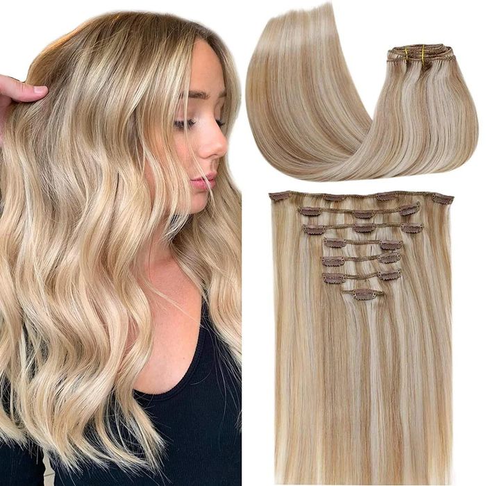 Doczepy włosy Blond 40cm 50g Naturalne