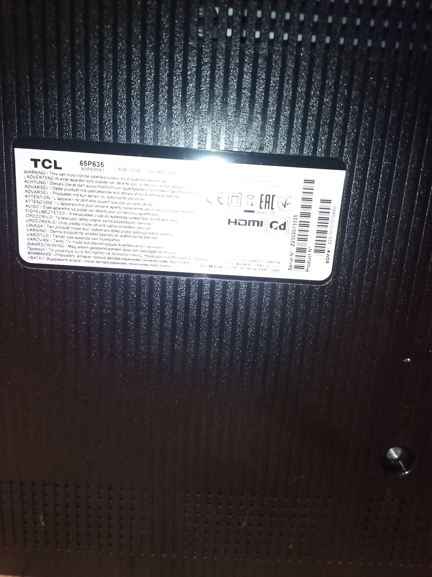 Sprzedam telewizor TCL 65P635