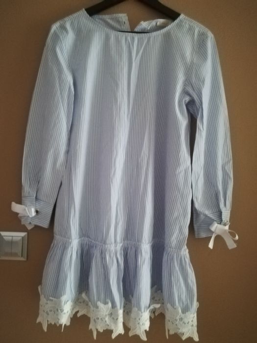 Sukienka paski, marynarska koronkowa, l XL 40 42