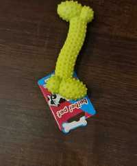 Zabawka dla psa gumowa kość żółta 10cm 48wknzw+ inne