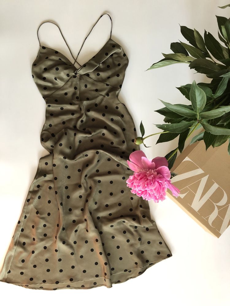 Платье миди в горох Zara
