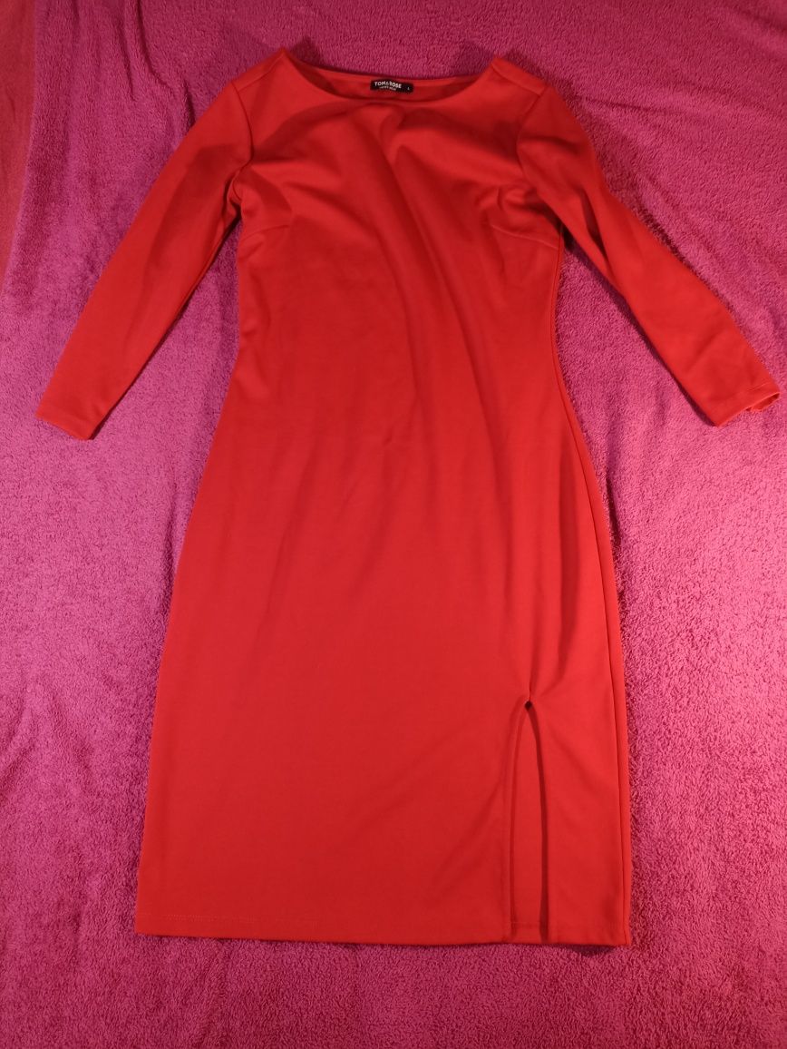 Czerwona sukienka elegancka Tom&Rose L ślub wieczorowa