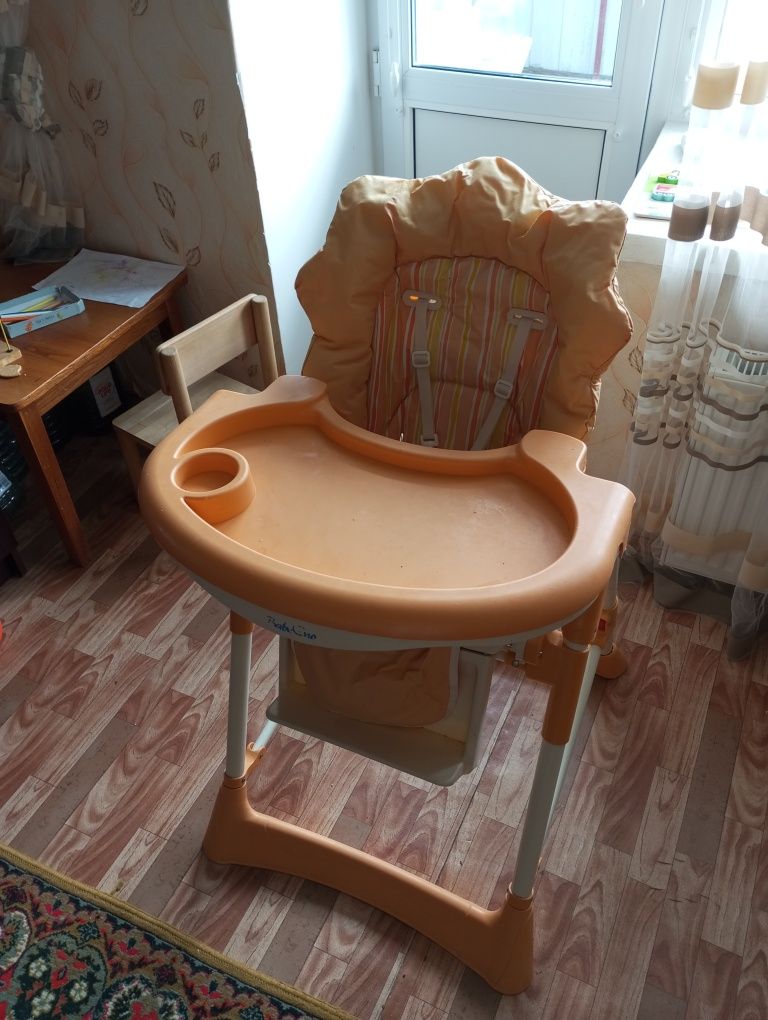 Стільчик для годування, унісекс, оранжеве крісло, дитячий стільчик