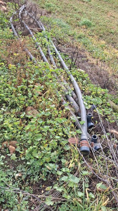Tubos de rega em pvc e em borracha maleável 2,5" com bicos e aumentos