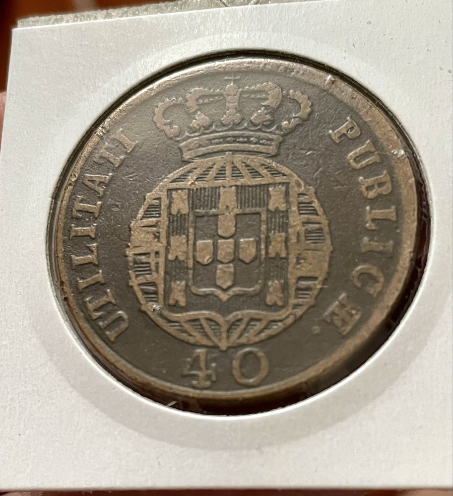 Moeda 40 Reis Pataco Bronze