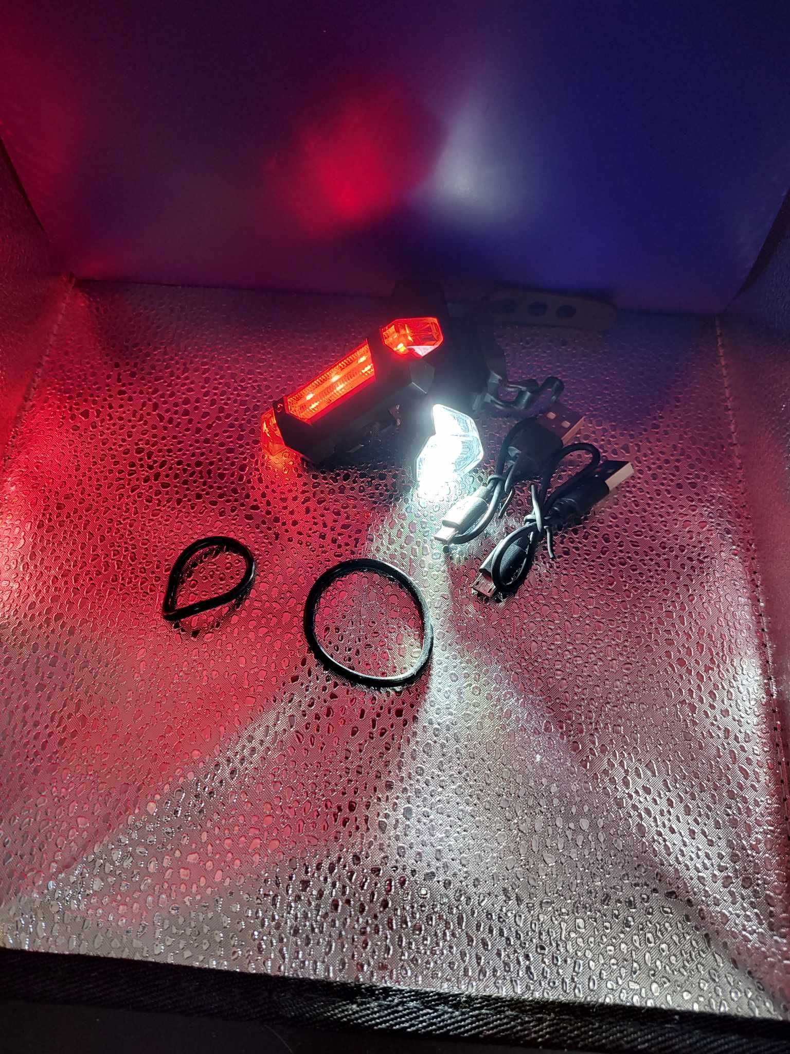 Lampka rowerowa LED przód + tył USB | Zestaw na rower / hulajnogę