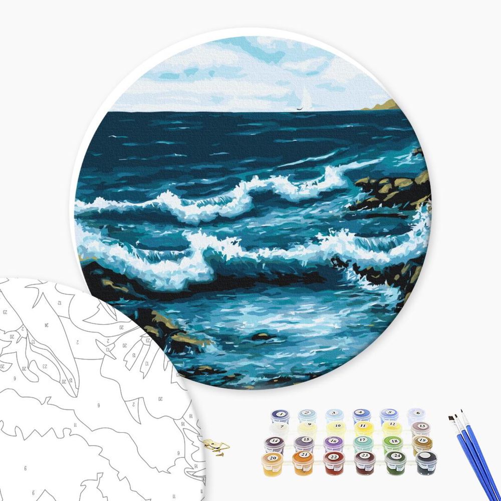 Картина за номерами Океанські хвилі (Розмір L)