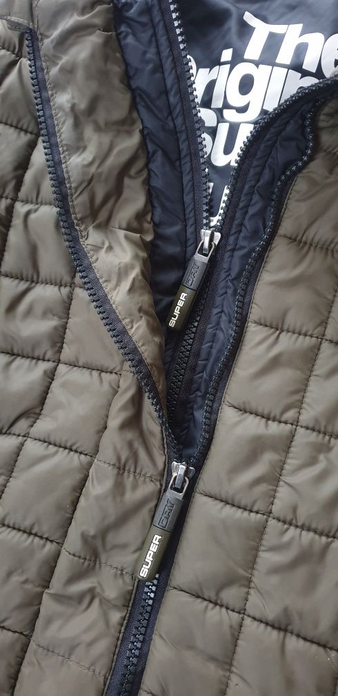 Superdry Kurtka ocieplana khaki oliwkowa S