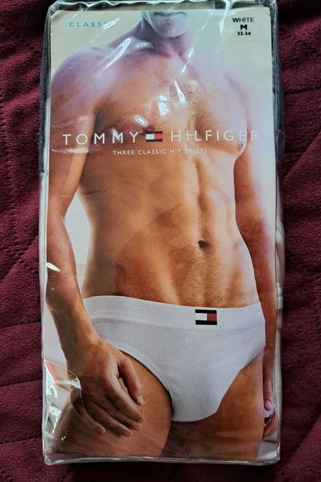 TOMMY HILFIGER slipki męskie 3pak, roz. M. Orginalne. Bawełna. Wysoka