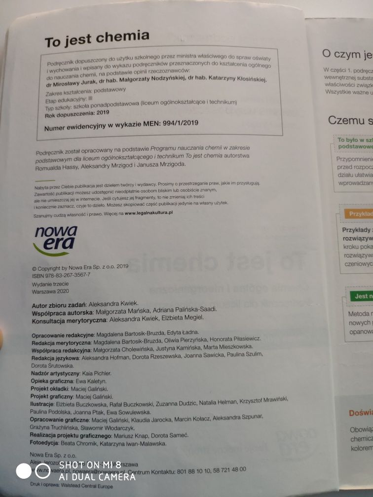 Podręcznik To jest chemia 1. Zakres podstawowy.