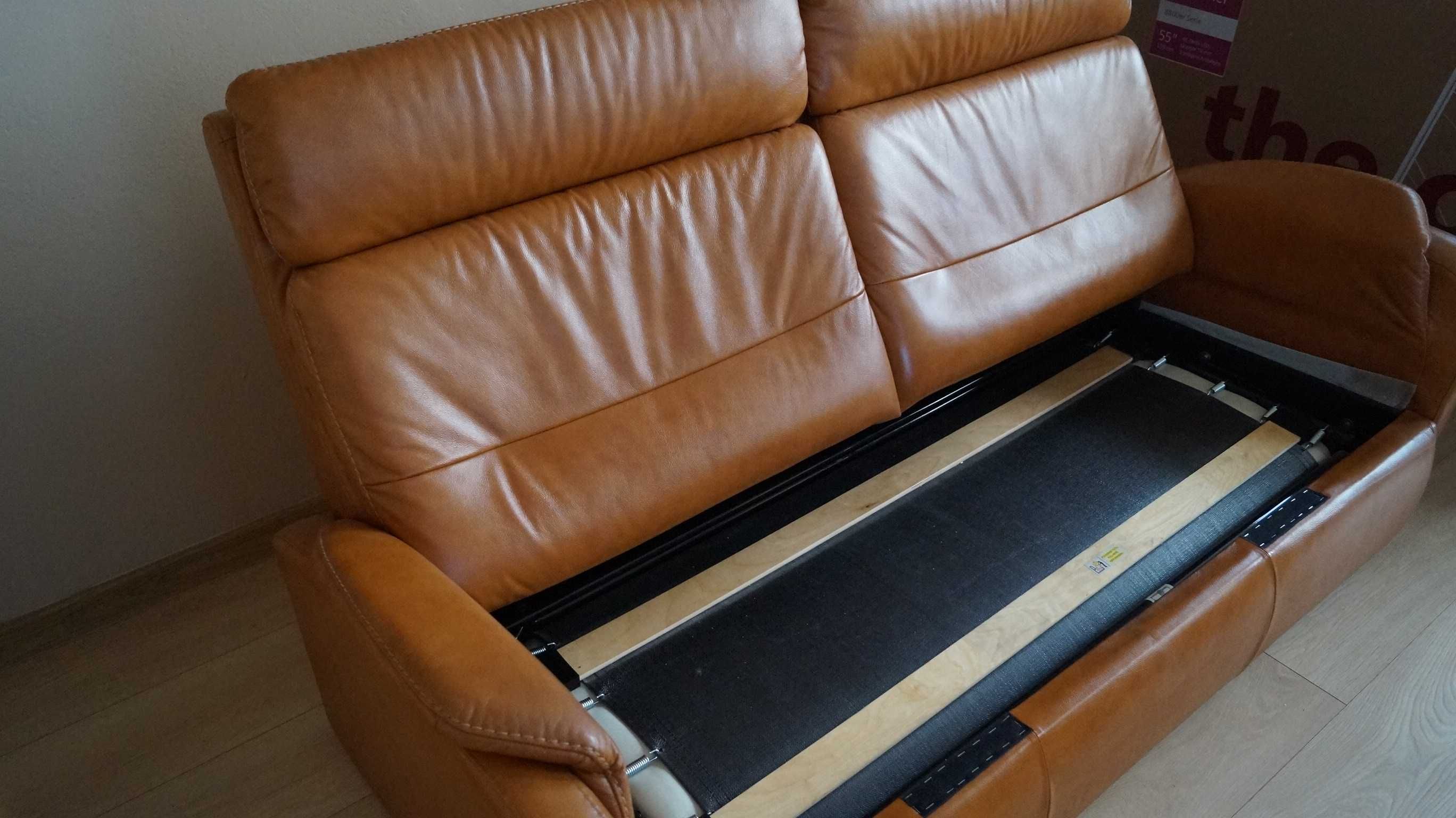 Sofa skórzana z funkcja spania