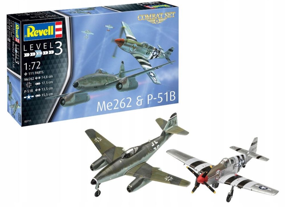 Model do sklejania REVELL 03711 1:72 Me262 & P-51B - Combat Set