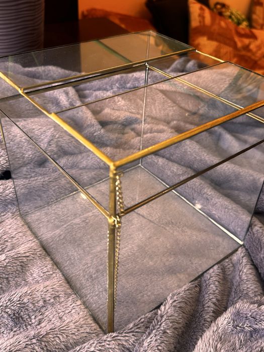 Скринька для конвертів весільна ручної роботи, скляна