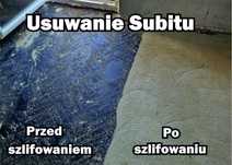 szlifowanie posadzki, usuwanie subitu, lepiku, wylewki samopoziomujące