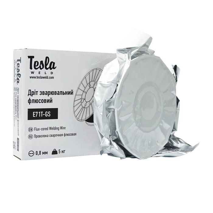 Проволока сварочная флюсовая Tesla Weld E71T-GS 0,8мм 5кг самозащитная