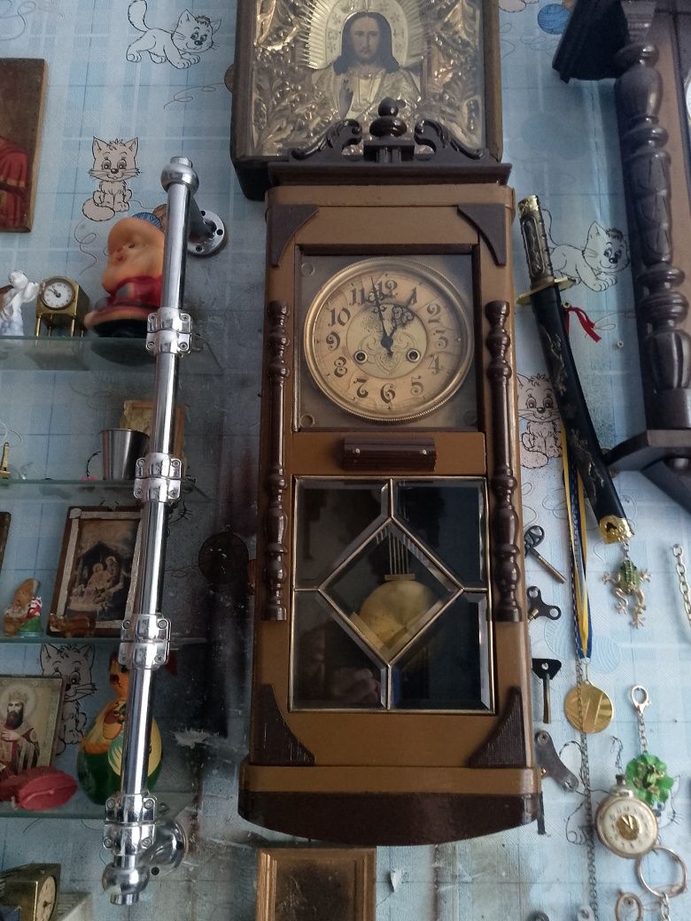 Часы настенные старинные с боем JUNGHANS Германия антиквариат